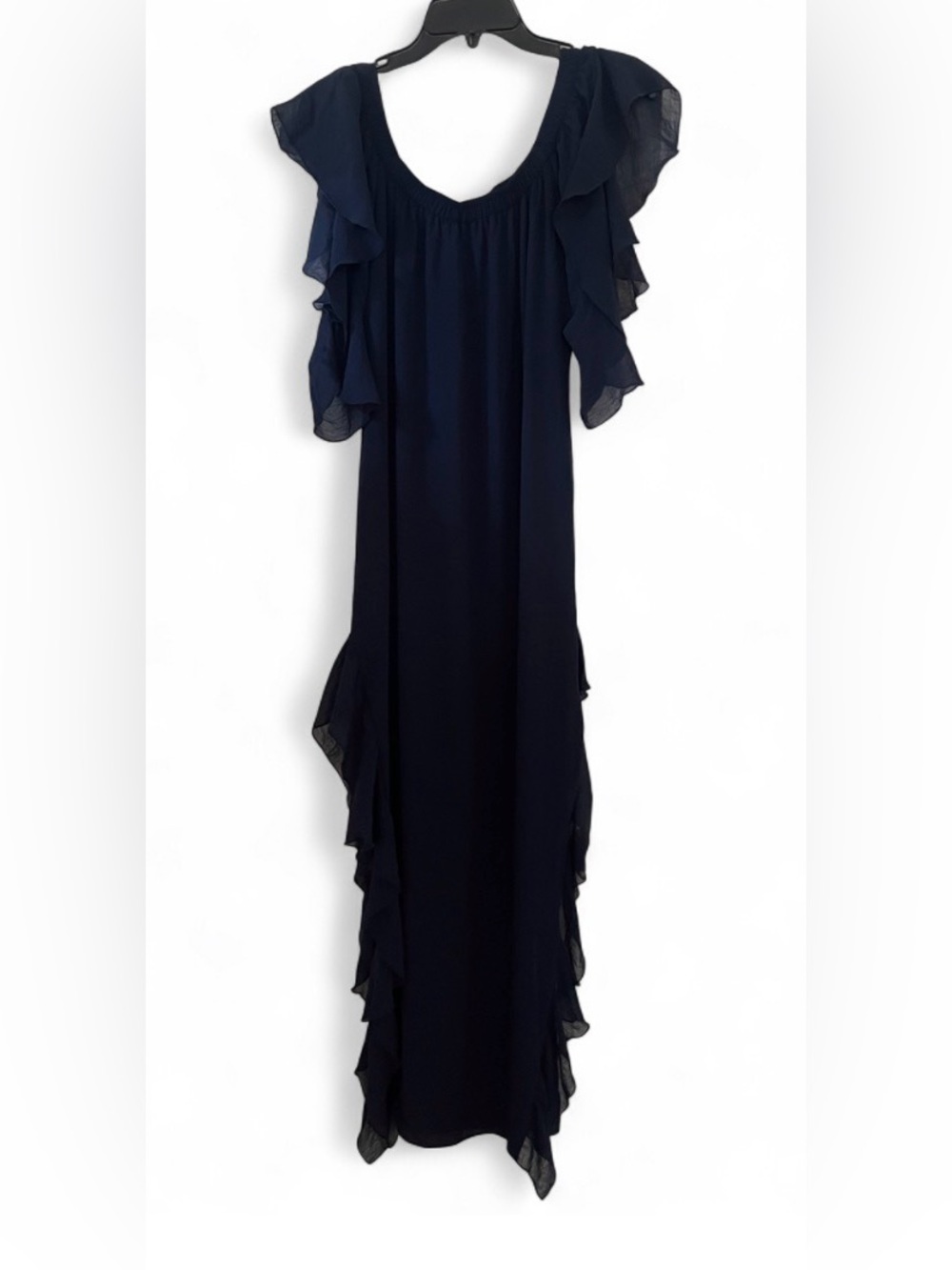 Ramona LaRue by Adrianne Lucy Navy Blue Chiffon Dress Womens Size M/L